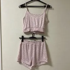 ルームウェア　パジャマ　部屋着　花柄　ピンク　セットアップ　キャミソールのサムネイル