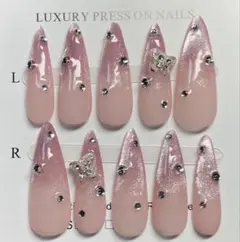 ネイルチップ マグネット ラメ ワンホン 韓国 ピンク ちゅるん 現品限り