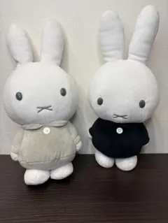 ミッフィー ぬいぐるみ 2体セット 約30cm （グレー/ブラック）タグなし