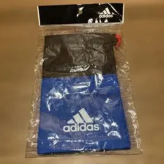 【新品未使用】adidas アディダス 黒 青 ナイロンポーチ ロゴ入り