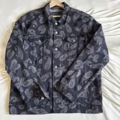 【希少】Levi’s ペイズリー柄 デニムジャケット XL 総柄 ブラック