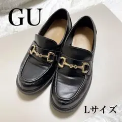 GU 黒 ローファー Lサイズ ブラック ジーユー オールシーズン 春夏秋冬
