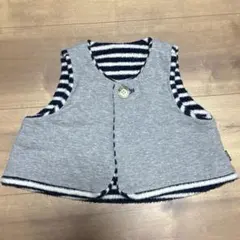 SHIPS ベビーベスト ストライプ ボタン付リバーシブル