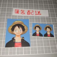 원피스 ルフィ 最強ジャンプ 顔写真風ステッカー 証明写真