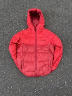 00s Columbia 赤 ダウンジャケット ドローコード付き