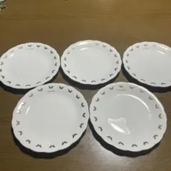ハナエモリ　森英恵　ケーキ皿5枚セット　ホワイト　蝶　バタフライ美品即購入OKのサムネイル