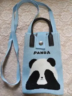 パンダ ミニ ショルダ ー バッグ ポシェット ブルー
