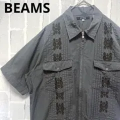 BEAMS ビームス キューバシャツ 刺繍 半袖 フェード ボックスシルエットのサムネイル