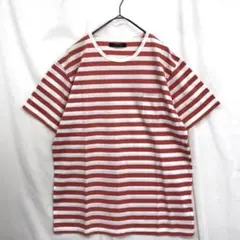 modem design : クルーネックボーダーTシャツ★S★赤×白 半袖のサムネイル