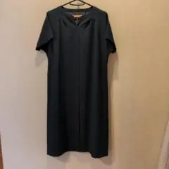 SunaUna ダークネイビー 半袖 ひざ丈ワンピース