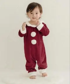3coins スリーコインズ　クリスマス　サンタロンパース　70-80㎝