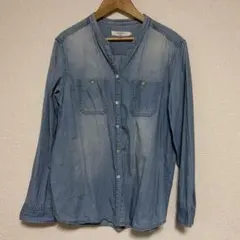 Samansa Mos2 blue デニムシャツ