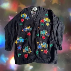 The Grinch Family 刺繍カーディガン Sサイズ