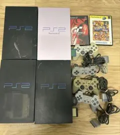 【ジャンク】PlayStation2 本体4台&コントローラー4個&ソフト3個