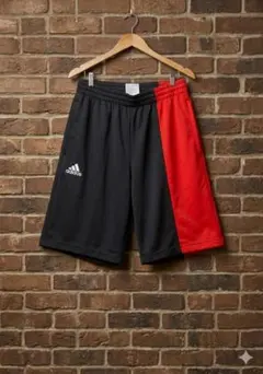 ​【希少デザイン】adidas アディダス ハーフパンツ ブラック×レッド S