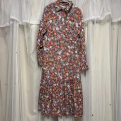 美品　H&M 花柄　シャツワンピース　秋服　匿名配送