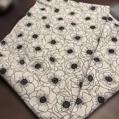 アネモネ花柄コットンリネン地　108巾×50センチ