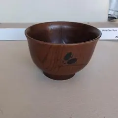 木製花模様椀4個セットと箸