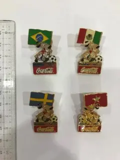 ワールドカップUSA 94年 コカコーラ ピンバッジ 未開封 4個セット_C