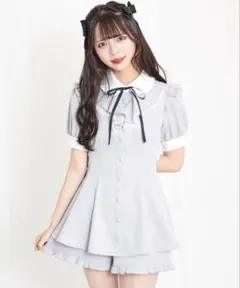 シークレットハニー グレー ストライプ セットアップ