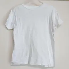 ホワイト 半袖 Tシャツ コットン 無地 シンプル レディースS相当 部屋着