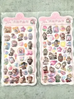 ラブブ LABUBU ボンボンドロップシール 2枚セット　立体シール　ドロップ