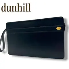 【極美品】dunhill クラッチバッグ セカンドバッグ レザー ロゴ金具