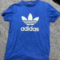 adidas ロゴ Tシャツ 青色 Sサイズ