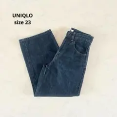 【美品】サイズ23 UNIQLO ワイドフィットカーブジーンズ デニム