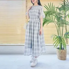 Pinup Closet マジョリカワンピ ブラウン チェック - メルカリ