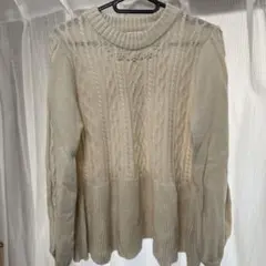 axes femme ケーブル編み長袖ニット