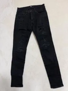 AZUL ダメージスキニーデニム ブラック Sサイズ