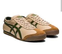 ベージュ/グリーン スニーカー