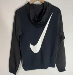 【美品】Nike ビッグスウッシュ　切り替えパーカー　ブラック　Sサイズ