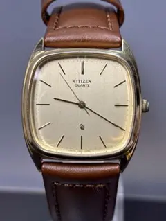 CITIZEN エコドライブソーラー クロノグラフ ゴールド H500 ベルト傷 
