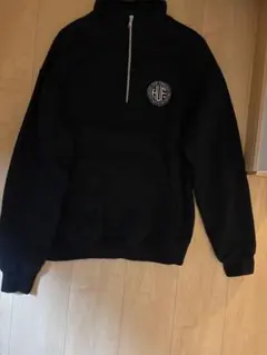 HUF ブラック ハーフジップ スウェット