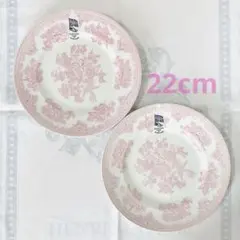☆バーレイ☆新品 ピンク・アジアティックフェザンツ プレートM ペア①のサムネイル