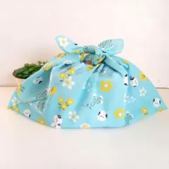 あずま袋◇エコバック◇コンビニバック◇ハンドメイド【シマエナガ・緑
