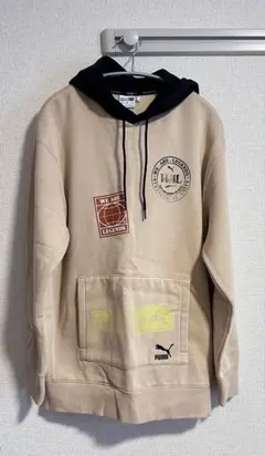 【PUMA】 プーマ プルオーバーパーカー M ベージュ 黒