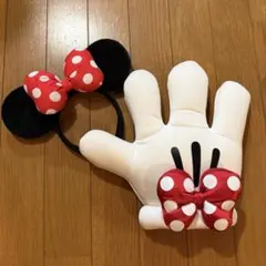 ミニーのファンキャップとグローブ 手袋 ミニーマウス (右手のみ