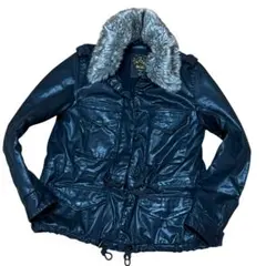 希少品 ディーゼル y2k ジャケット ファー着脱可 ジップアップ ブラック