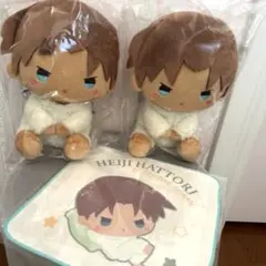 名探偵コナン セガラッキーくじ おすわりぬいぐるみ2点 ハンドタオル☆服部平次☆