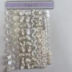 813. 28.クリアボタンセット　まとめ売り　透明　白系