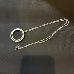 シルバー 二重リング ネックレス