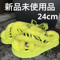 【新品未使用】 UGG アグ　蛍光イエロー　ゼブラ柄　サンダル