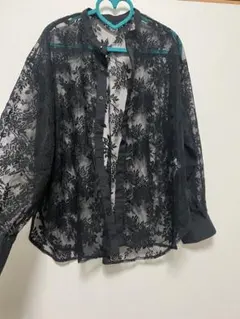 ロペピクニック　黒レースライトシャツ