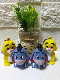 くまのプーさん　エクストラボールチェーン付き3Dマスコット4点セット