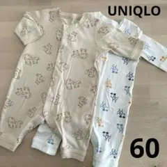 UNIQLO ベビー ロンパース カバーオール　2枚セット　60cm アニマル