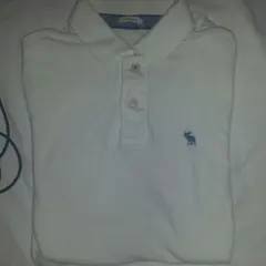 アバクロ 白 半袖ポロシャツ