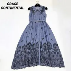 【美品✨】グレースコンチネンタル　ビッグカラー刺繍ワンピース　36 2022年